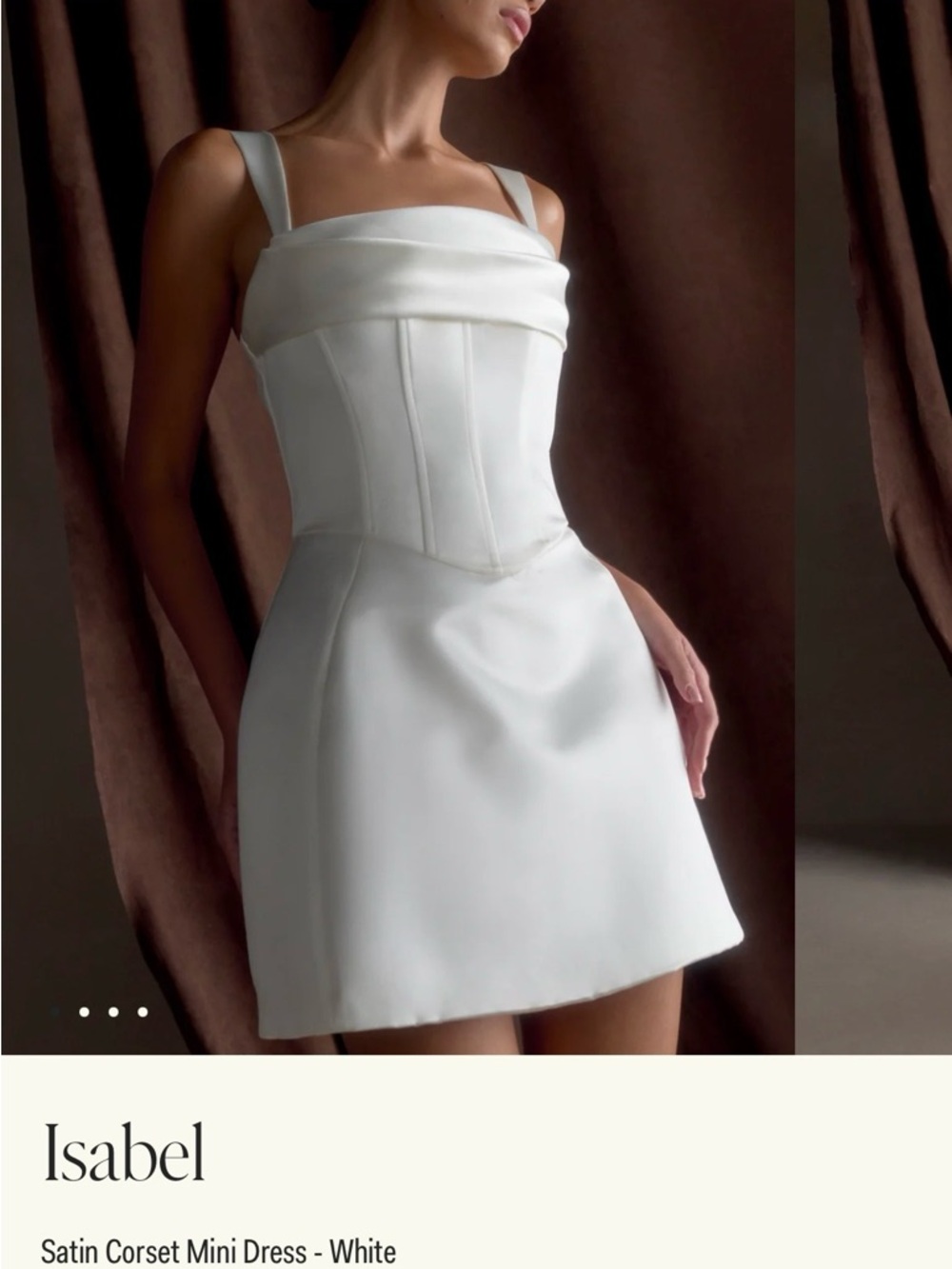 NWT Meshki “Isabel” Satin Corset Mini Dress - White - Picture 2 of 10